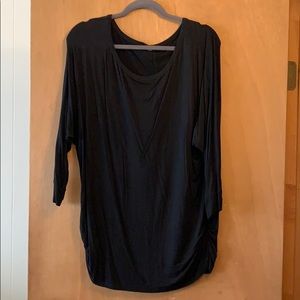 Black tunic XXL ruched side and sleeve detail